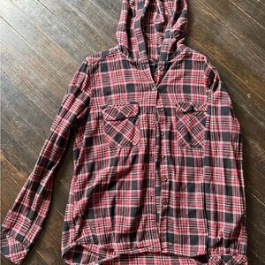 Forever 21 Red and Black Plaid Shirt